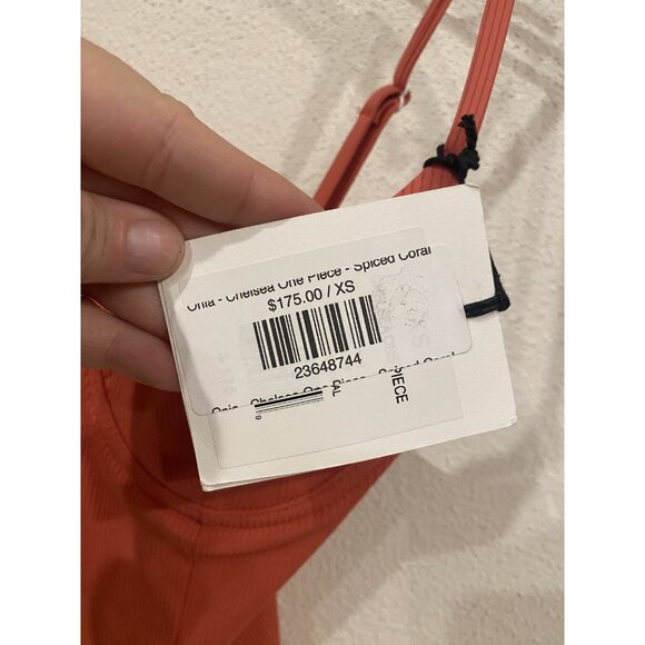 Onia Chelsea One Piece Swimsuit Womens XS Spiced Coral Ribbed Underwire Swim New - Picture 3 of 4
